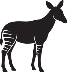 Fototapeta premium okapi animal silhouette design vector art illustration.