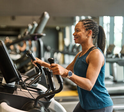 gym sport fitness exercise health healthy woman treadmill training running equipment fit machine active workout activity athlete cardio run elliptical trainer