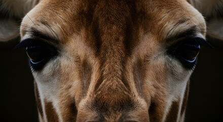Obraz premium Giraffe Eye Close Up Captures the Beauty and Details of Wildlife