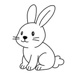 Obraz premium Rabbit animal wildlife colouring book for kids