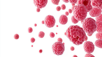 Raspberries isolated on white background 