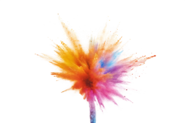 Paint powder explosion isolated on white background PNG