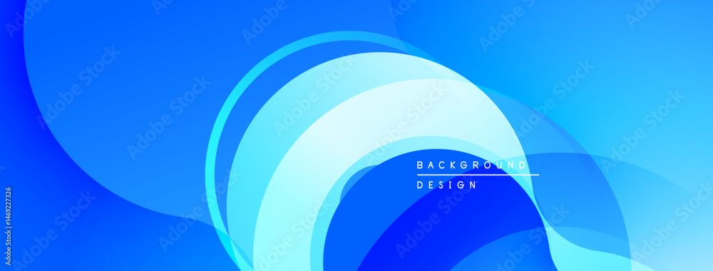 Aufkleber Abstract blue background. Smooth flowing shapes create dynamic visual effect. Light shades contrast with darker tones. Minimalist design.