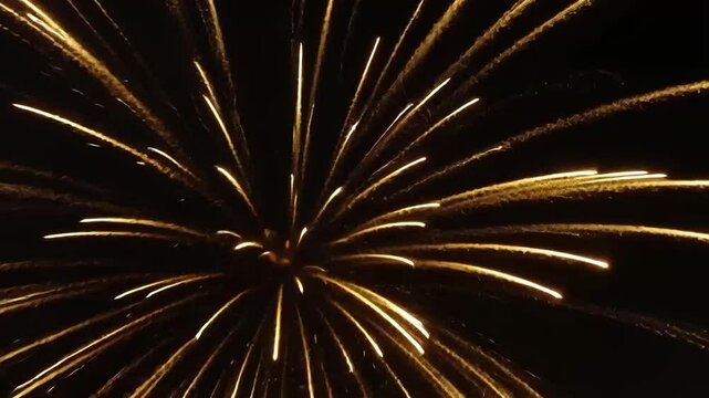 Beautiful fire cracker fire show in night sky diwali