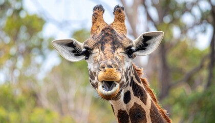 Fototapeta premium portrait of a giraffe