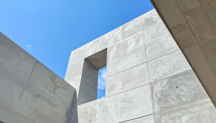 Modern Concrete Architecture with Open Sky and Geometric Shapes