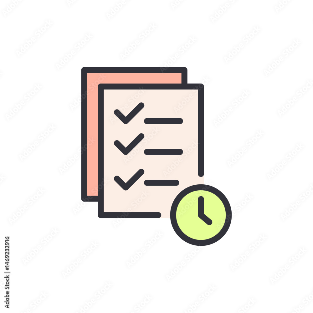 Poster deadline-driven task management with checklists and efficient timing icon