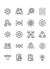 Simple set of settings icons Contains such Icons as control , management, Options
