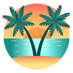 Tropical island with palm trees