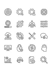 Simple set of settings icons Contains such Icons as control , management, Options