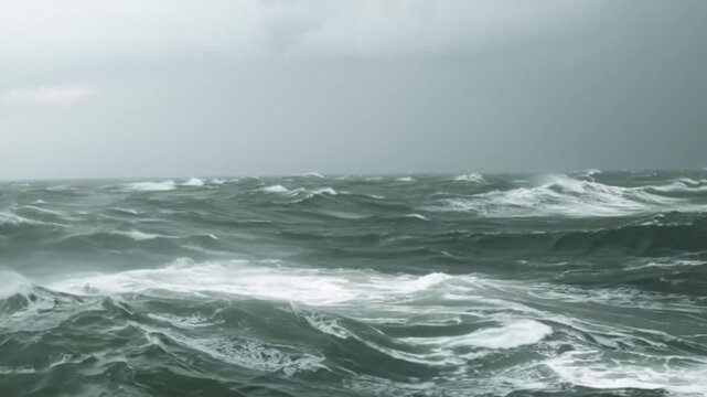 The rough and choppy sea surface of the Bering Sea