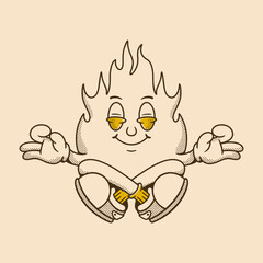 Chill Flame Meditating with Zen Confidence in Style