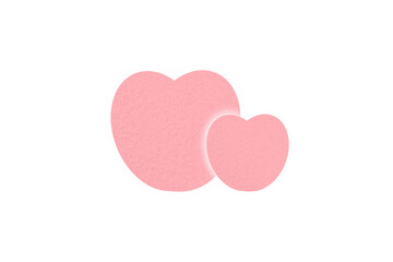 Pink heart paper set on transparent background.
