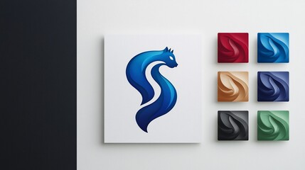 Logo design variations for a stylized animal