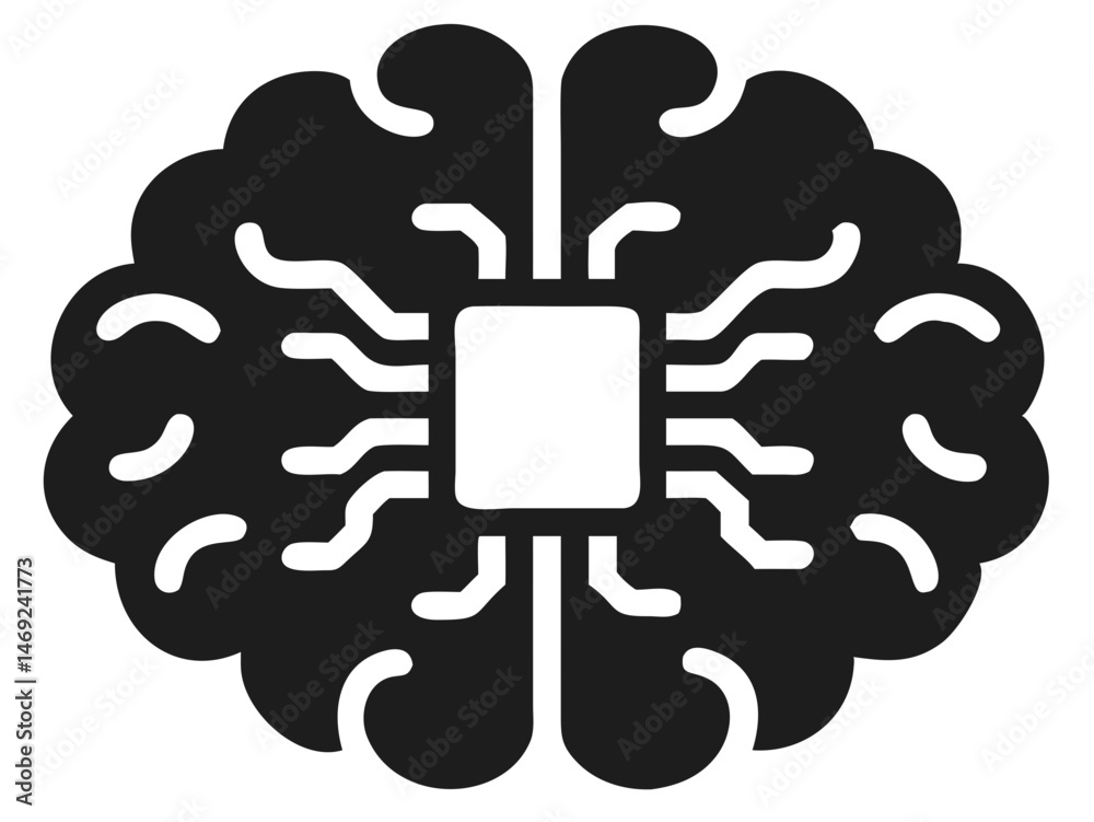 Aufkleber Ai brain chip icon concept representing artificial intelligence and technology