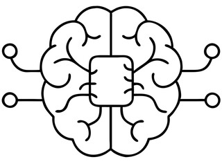 Ai brain chip icon illustration design representing artificial intelligence and modern technology