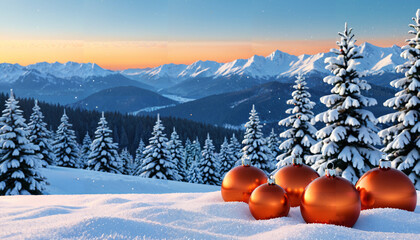 Le calme hivernal d'un paysage enneigé
