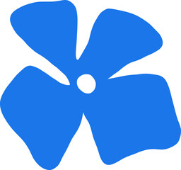 Abstract blue flower with unique petals shape, floral design