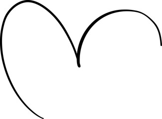 Calligraphic Heart with Minimal Winged Tips