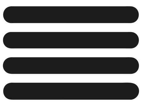 Minimalist black hamburger menu icon for website navigation and application design