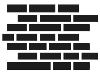 Stylized brick wall silhouette design featuring a simple and elegant vector illustration