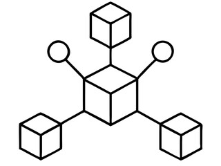 Abstract blockchain network icon representing decentralized connectivity and digital transactions