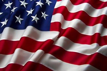 A beautifully lit American flag backdrop.