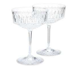 Two empty clean glasses isolated on white