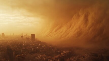 Obraz premium Dust storm over city