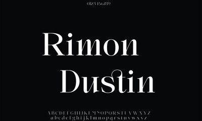 Luxury Rimon Dustin Regular alphabet letters font for logo