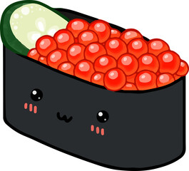 Cute salmon roe gunma roll character