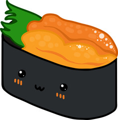 Cute sea urchin roe gunkanmali character