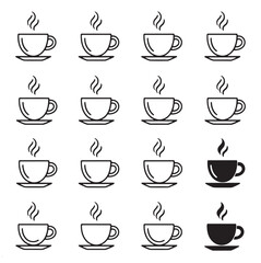 Coffee and Teapot Icons Collection vector