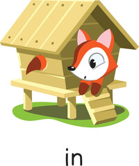 Preposition of place. Fox IN the henhouse