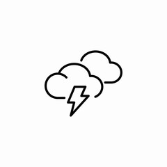 cloudy lightning icon sign vector