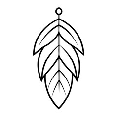 Feather wood earrings laser cut svg vector illustration