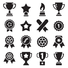 Victory Icons Collection  Symbols of Success and Achievement vector