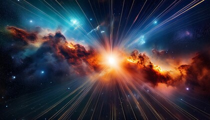Obraz premium astrophotography of cosmic explosions and nebulae in outer space