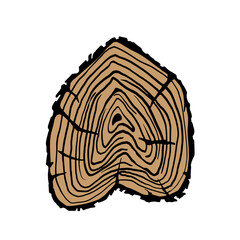 Wood slice icon vector. Wood rings illustration sign. Tree symbol. Sawmill logo.