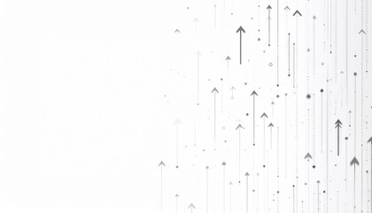 シンプルな白い背景に浮かぶ矢印やライン