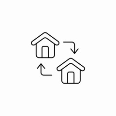 house transfer icon sign vector