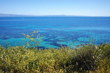Kassandra coastline near town of Nea Fokea, Chalkidiki,Greece