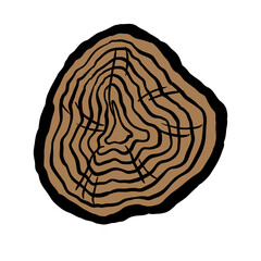 Wood slice icon vector. Wood rings illustration sign. Tree symbol. Sawmill logo.