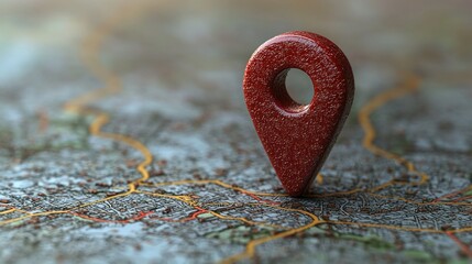 Map pointer rests on a detailed, textured map