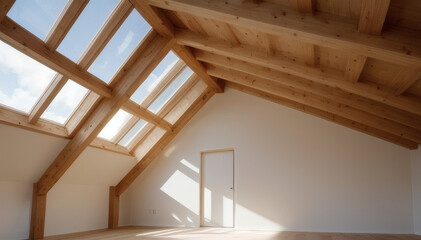 wooden roof of the house