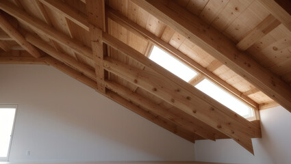 Obraz premium wooden roof of the house