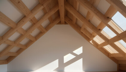 wooden roof of the house