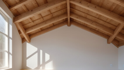 wooden roof of the house