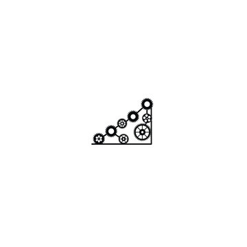 black gears forming upward graph clip art preview