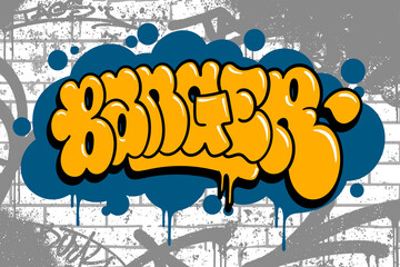 Graffiti throw-up text 